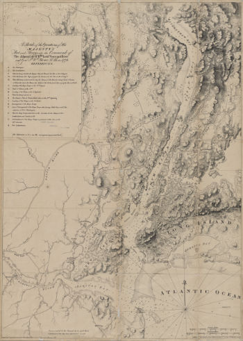 1776 Map of the operations of His Majesty's fleet and army
